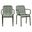 Enid Stackable Outdoor Armchair Set of 2 In Dark Green