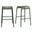Enid Stackable Outdoor Barstool Set of 2 In Dark Green