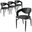 Entice Modern Dining Chair Set of 4 In Charcoal Black
