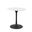 Enzo 30 Inch Round Marble Top Dining Table In White Top and Black Base