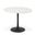 Enzo 40 Inch Round Marble Top Dining Table In White Top and Black Base