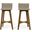 Equinox Outdoor Barstool with Rattan Wicker Top and X-Stretcher Frame In Brown - Set of 2