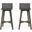 Equinox Outdoor Barstool with Rattan Wicker Top and X-Stretcher Frame In Grey - Set of 2