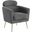 Erick Accent Leisure Chair with Pillow Rest In Gray Faux Fur Fabric and Gold Chrome Legs