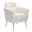 Erick Accent Leisure Chair with Pillow Rest In White Faux Fur Fabric and Gold Chrome Legs