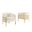 Erick Teddy Fabric Barrel Accent Chair in Cream and Gold Chrome