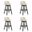 Erika Swivel Bar Height Bar Stool Set of 4 In Black and Cream