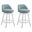 Erika Swivel Counter Height Bar Stool Set of 2 In White and Light Blue
