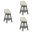 Erika Swivel Counter Height Bar Stool Set of 3 In Black and Cream