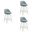Erika Swivel Counter Height Bar Stool Set of 3 In White and Light Blue