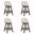 Erika Swivel Counter Height Bar Stool Set of 4 In Black and Cream