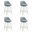 Erika Swivel Counter Height Bar Stool Set of 4 In White and Light Blue