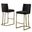 Erin Counter Height Chairs Set of 2 In Black Velvet and Gold Chrome