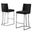 Erin Counter Height Chairs Set of 2 In Black Velvet and Silver Chrome