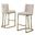 Erin Counter Height Chairs Set of 2 In Cream Velvet and Gold Chrome