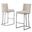 Erin Counter Height Chairs Set of 2 In Cream Velvet and Silver Chrome