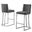 Erin Counter Height Chairs Set of 2 In Dark Gray Velvet and Silver Chrome