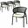 Ervilla Dining Armchair In Black Steel Frame with Black Wicker Back and Beige Seat Set of 4