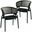 Ervilla Dining Armchair In Black Steel Frame with Black Wicker Back and Black Seat Set of 2