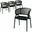 Ervilla Dining Armchair In Black Steel Frame with Black Wicker Back and Black Seat Set of 4