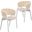 Ervilla Dining Chair Set of 2 with Steel Legs and Wicker Back In Beige