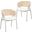 Ervilla Dining Chair Set of 2 with Steel Legs and Wicker Back In White