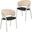 Ervilla Dining Chair Set of 2 with White Steel Legs and Wicker Back In Black