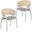 Ervilla Dining Chair Set of 2 with White Steel Legs and Wicker Back In Grey