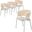Ervilla Dining Chair Set of 4 with Steel Legs and Wicker Back In Beige