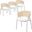 Ervilla Dining Chair Set of 4 with Steel Legs and Wicker Back In White