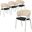 Ervilla Dining Chair Set of 4 with White Steel Legs and Wicker Back In Black