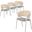 Ervilla Dining Chair Set of 4 with White Steel Legs and Wicker Back In Grey