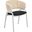 Ervilla Dining Chair with White Steel Legs and Wicker Back In Black