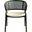 Ervilla Wicker Back Dining Arm Chair In Black and Beige