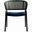 Ervilla Wicker Back Dining Arm Chair In Navy Blue and Black