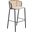 Ervilla Wicker Bar Stool with Fabric Seat and Black Steel Frame In Beige