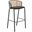 Ervilla Wicker Bar Stool with Fabric Seat and Steel Frame In Black
