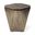 Esagono Gold Metal Clad Reclaimed Wood Octagonal End Side Table with Storage In Dark Brown