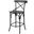 Etienne 26.25 Inch Seat Height Black Wood Seat Black Metal Base Stool