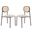 Euston Modern Wicker Dining Chair Set of 2 with Velvet Round Seat In Beige