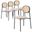 Euston Modern Wicker Dining Chair Set of 4 with Velvet Round Seat In Beige