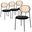 Euston Modern Wicker Dining Chair Set of 4 with Velvet Round Seat In Black
