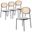 Euston Modern Wicker Dining Chair Set of 4 with Velvet Round Seat In Grey