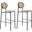 Euston Wicker Bar Stool Set of 2 with Black Steel Frame In Beige
