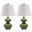 Eva Green and Off-White 24 Inch Double Gourd Glass Lamp Set of 2