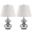 Eva Silver and Off-White 24 Inch Double Gourd Glass Lamp Set of 2