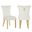 Eva Velvet Fabric Dining Chair Set of 2 In Beige and Gold