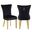 Eva Velvet Fabric Dining Chair Set of 2 In Black and Gold