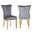 Eva Velvet Fabric Dining Chair Set of 2 In Dark Gray and Silver