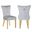 Eva Velvet Fabric Dining Chair Set of 2 In Light Gray and Silver